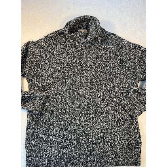 Everlane Black White Wool Cowl Neck Sweater Turtleneck XL - Picture 7 of 9